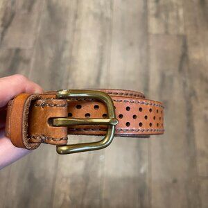 Fossil Women's Brown Perforated Laser Cut-out Belt Size M